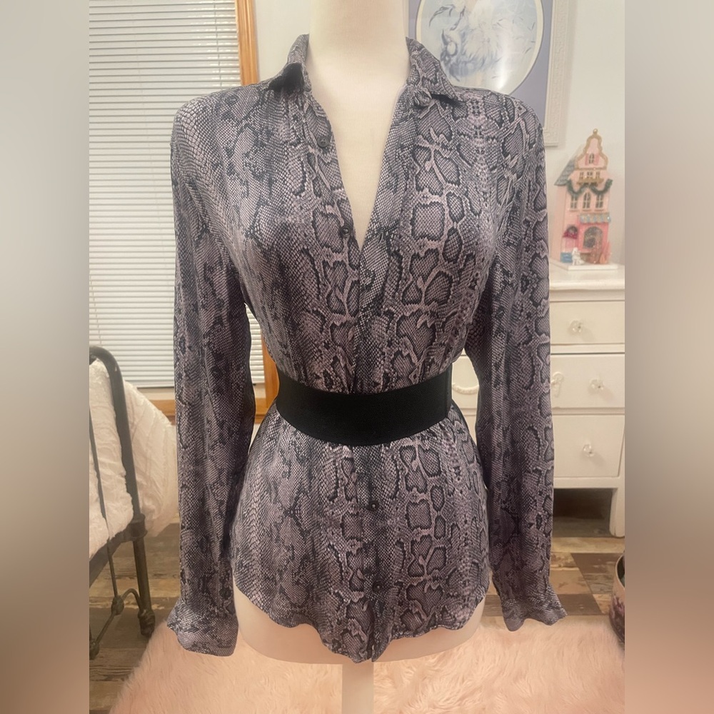 Zara Snake Print Shirt, Sexy and Chic! Black and gray, and so soft!
